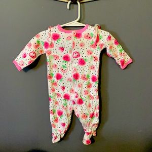 Strawberry footed bodysuit